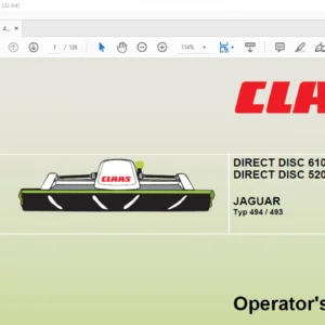Claas DIRECT DISC 610 DIRECT DISC 520 Comfort JAGUAR Typ 494 / 493 Operator's Manual - PDF DOWNLOAD