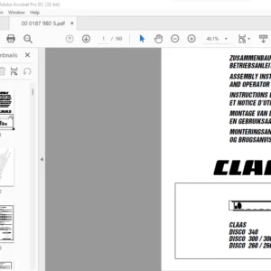 Claas DISCO 340 DISCO 300  /300 C DISCO 260 / 260 C Assembly Instruction And Operator's Manual - PDF DOWNLOAD