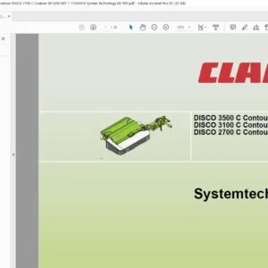 Claas DISCO 3500 C Contour DISCO 3100 C Contour DISCO 2700 C Contour 00 0290 891 1 11292010 System Technology DE PDF