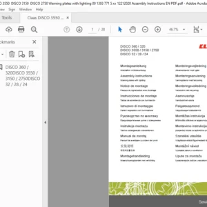 Claas DISCO 360 / 320 DISCO 3550 / 3150 / 2750 DISCO 32 / 28 / 24 Assembly Instruction Manual - PDF DOWNLOAD