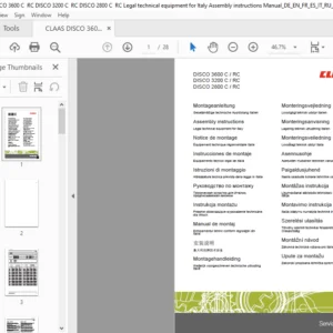 Claas DISCO 3600 C / RC DISCO 3200 C / RC DISCO 2800 C / RC Assembly Instruction Manual - PDF DOWNLOAD