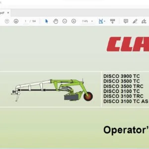 Claas DISCO 3900 TC DISCO 3500 TC DISCO 3500 TRC DISCO 3100 TC DISCO 3100 TRC DISCO 3100 TC AS_RU Operator’s Manual - PDF DOWNLOAD