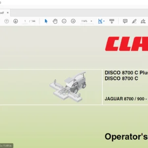 Claas DISCO 8700 C Plus DISCO 8700 C JAGUAR 8700 / 900 - 820 MODEL 492 / 491 Operator’s Manual - PDF DOWNLOAD