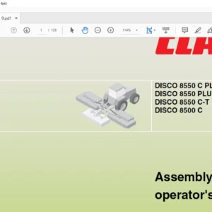 Claas DISCO 8550 C PLUS / 8550 C DISCO 8550 PLUS / 8550 DISCO 8550 C-T DISCO 8500 C Assembly and operator's Manual - PDF DOWNLOAD
