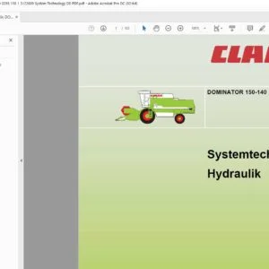 Claas DOMINATOR 150-140 Hydraulik Systemtechnik - PDF DOWNLOAD (GERMAN)