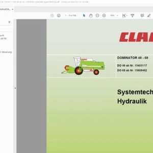 Claas DOMINATOR 48 - 68 DO 48 ab Nr. 15403117 DO 68 ab Nr. 15608462 Hydraulik Systemtechnik - PDF DOWNLOAD (German)