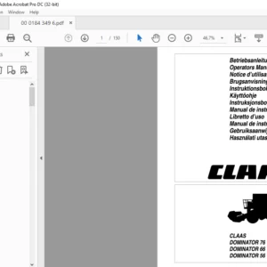 Claas Domintor 76 Domintor 66 Domintor 56 Operator’s  Manual  - PDF DOWNLOAD