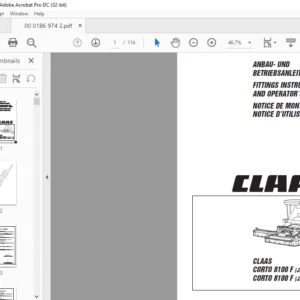 Claas CORTO 8100 F (JAGUAR 880 - 820) CORTO 8100 F (JAGUAR 695 - 690) Fittings Instruction And Operator´s Manual_DE_FR_EN