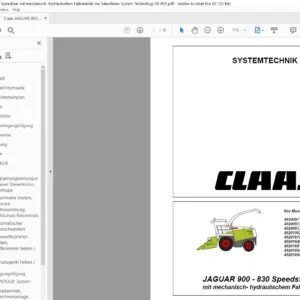 Claas JAGUAR 900 - 830 Speedstar mit mechanisch- hydraulischem Fahrantrieb nur Maschinen System Technology DE PDF