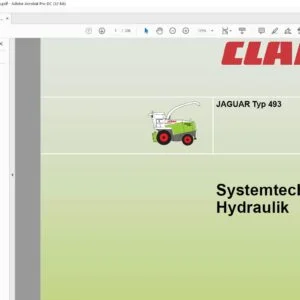 Claas JAGUAR Typ 493 Hydraulik Systemtechnik - PDF DOWNLOAD (GERMAN)