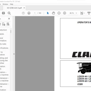 Claas LEXION 460 / LEXION 450 LEXION 440 / LEXION 430 LEXION 420 / LEXION 410 CEBIS Operator's Manual - PDF DOWNLOAD