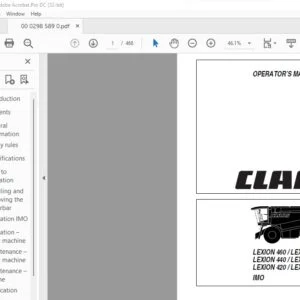 Claas LEXION 460 / LEXION 450 LEXION 440 / LEXION 430 LEXION 420 / LEXION 410 IMO Operator's Manual - PDF DOWNLOAD