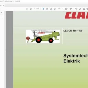 Claas LEXION 480 - 405  Elektrik Systemtechnik - PDF DOWNLOAD (German)