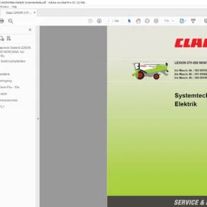 Claas LEXION 570-520 MONTANA Elektrik Systemtechnik - PDF DOWNLOAD (GERMAN)