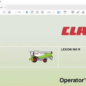 Claas LEXION 580 R Operator’s Manual - PDF DOWNLOAD