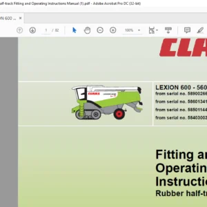 Claas LEXION 600 - 560 Terra-Trac Rubber half-track Fitting and Operating Instructions Manual - PDF DOWNLOAD