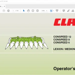 Claas LEXION / MEDION/  MEGA CONSPEED 12 CONSPEED 8 CONSPEED 6 Operator's Manual - PDF DOWNLOAD