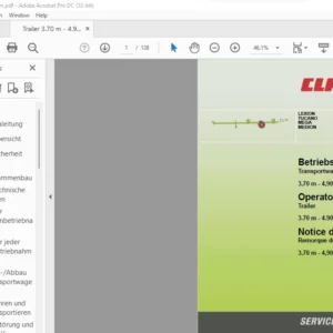 Claas LEXION TUCANON MEGA MEDION Trailer 3.70 M - 4.90 M Operator's Manual_DE_FR_EN - PDF DOWNLOAD