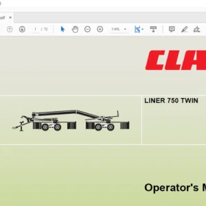Claas LINER 750 TWIN OPERATOR’S MANUAL - PDF DOWNLOAD