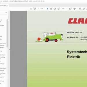 Claas MEDION 340 - 310 ab Masch.-Nr. 934 00610  & 932 02724 Elektrik Systemtechnik - PDF DOWNLOAD (GERMAN)
