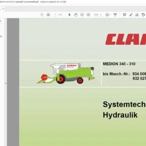 Claas MEDION 340 - 310 bis Masch.-Nr. 934 00609 & 932 02723 Hydraulik Systemtechnik - PDF DOWNLOAD (GERMAN)