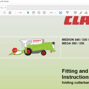 Claas MEDION 340 / 330 / 320 / 310 MEGA 360 / 350 folding cutterbar 4.50 m Fitting and Operating Instructions Manual - PDF DOWNLOAD