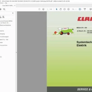 Claas MEGA 370 - 350 Elektrik Systemtechnik ab Masch.-Nr. 845 00387 & 835 00361 - PDF DOWNLOAD (GERMAN)