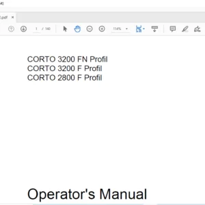 Claas MOWERS CORTO 3200 FN Profil CORTO 3200 F Profil CORTO 2800 F Profil Operator's Manual