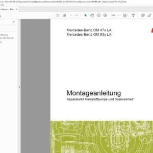 Claas Mercedes-Benz OM 47x LA Mercedes-Benz OM 93x LA Reparaturkit Harnstoffpumpe und Dosiereinheit Montageanleitung - PDF DOWNLOAD (GERMAN)