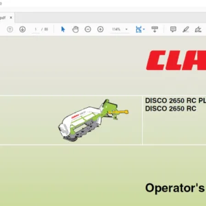 Claas Mowers DISCO 2650 RC PLUS DISCO 2650 RC Operator’s Manual - PDF DOWNLOAD