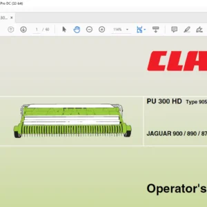 Claas PU 300 HD Type 905 JAGUAR 900 / 890 / 870 / 850 / 830 Type 493 Operator's Manual - PDF DOWNLOAD