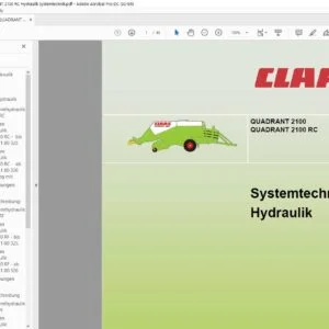 Claas QUADRANT 2100 QUADRANT 2100 RC Hydraulik Systemtechnik - PDF DOWNLOAD (German)