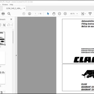 CLAAS QUADRANT 2200 QUADRANT 2200 ROTO CUT CLAAS-Bale Discharger Fitting Instructions Manual_DE_EN_FR - PDF DOWNLOAD