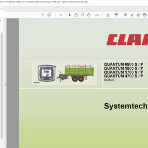 Claas QUANTUM 6800 S P 5800 S P 5700 S P 4700 S P ISOBUS 00 0295 553 0 5122009 System Technology DE PDF