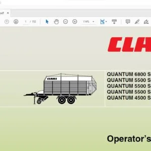 Claas QUANTUM 6800 S QUANTUM 5500 S-18 QUANTUM 5500 S-16 QUANTUM 5500 S QUANTUM 4500 S Operator’s Manual - PDF DOWNLOAD