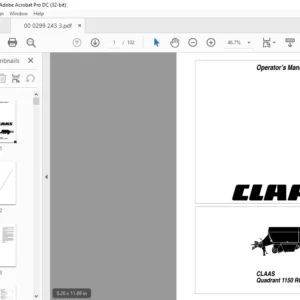 Claas Quadrant 1150 RC Operator’s Manual - PDF DOWNLOAD