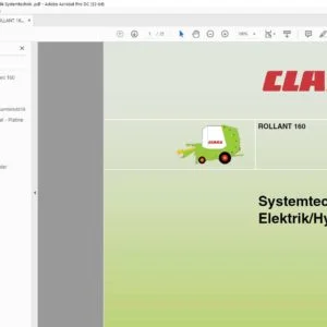 Claas ROLLANT 160 Elektrik Hydraulik Systemtechnik - PDF DOWNLOAD (GERMAN)