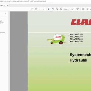 Claas ROLLANT 240 ROLLANT 250 ROLLANT 254 ROLLANT 255 Hydraulik Systemtechnik - PDF DOWNLOAD (German)