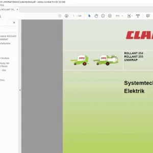 Claas ROLLANT 254 ROLLANT 255 UNIWRAP Elektrik Systemtechnik - PDF DOWNLOAD (GERMAN)