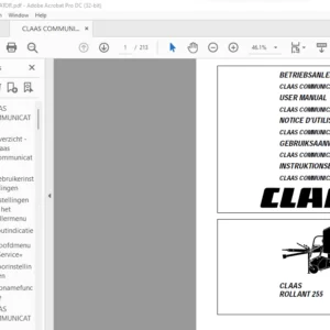 Claas ROLLANT 255 CLAAS COMMUNICATOR USER MANUAL_DE_EN_FR_RU PDF DOWNLOAD