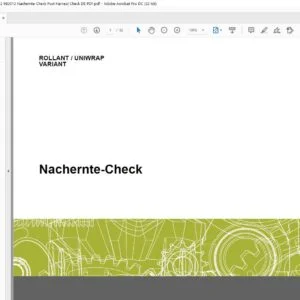 Claas ROLLANT UNIWRAP VARIANT 00 0293 084 2 992013 Nachernte-Check Post Harvest Check DE PDF