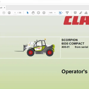 Claas SCORPION 6030 COMPACT 408-01 Operator's Manual - PDF DOWNLOAD