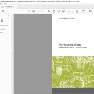 Claas SCORPION 9055-7055 Abgasmassenstromsensor - Venturirohr Umbau Montageanleitung - PDF DOWNLOAD (GERMAN)