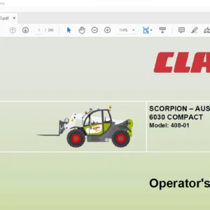 Claas SCORPION – AUSTRALIA 6030 COMPACT Model 408-01 operator's Manual  - PDF DOWNLOAD