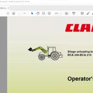 Claas Silage unloading buckets BCA 240-BCA 210 Operator's manual - PDF DOWNLOAD
