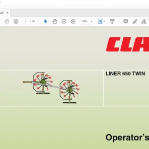 Claas Swathers LINER 650 TWIN Operator´s Manual - PDF DOWNLOAD