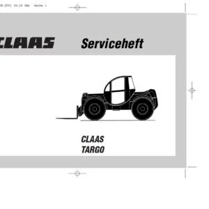 Claas TARGO 00 0298 198 0 5122009 Serviceheft Service Book DE PDF