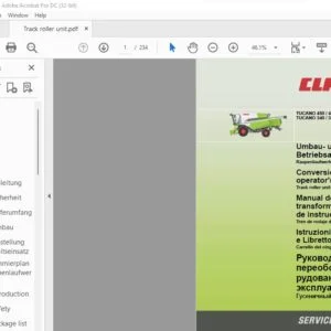 Claas TUCANO 450 / 440 / 430 TUCANO 340 / 330 / 320 Track roller unit Conversion and Operator’s Manual_DE_FR_EN_ES_IT_RU
