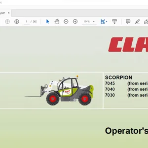 Claas Telehandler Scorpion 7045 7040 7030 operator's Manual - PDF DOWNLOAD