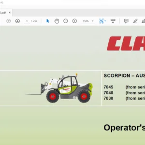 Claas Telehandler Scorpion-Australia 7045 7040 7030 Operator's Manual - PDF DOWNLOAD